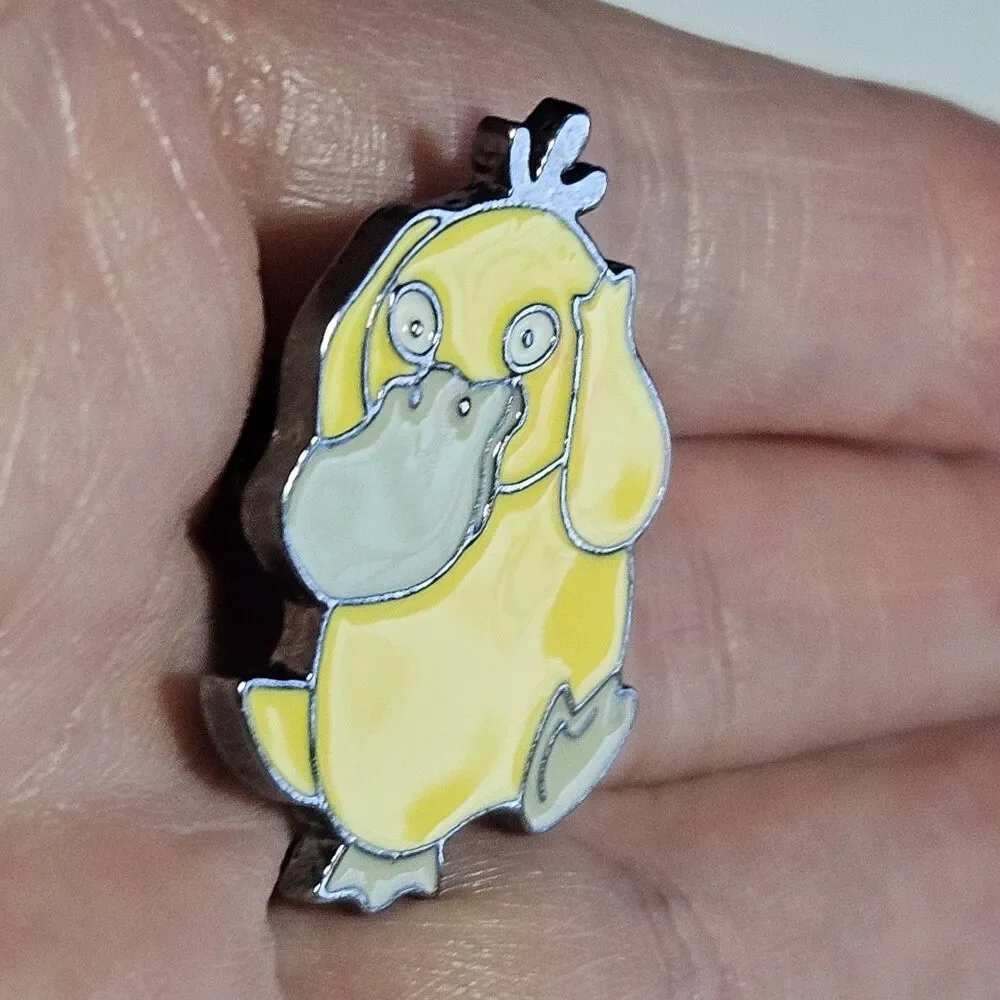 *Sale* Pokémon Psyduck Lapel Pin Silver Tone Yellow Enamel Pokemon